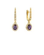 Pendientes Amethyst Dynasty de oro