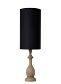 Lámpara de mesa natural con pantalla de terciopelo negro