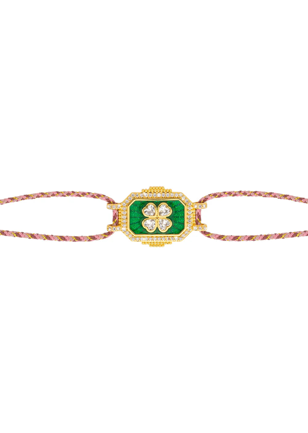 Pulsera Green Clover Bohème de oro