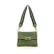Bolso bandolera "AGNESE" de piel de vacuno teñida en prenda con tachuelas.