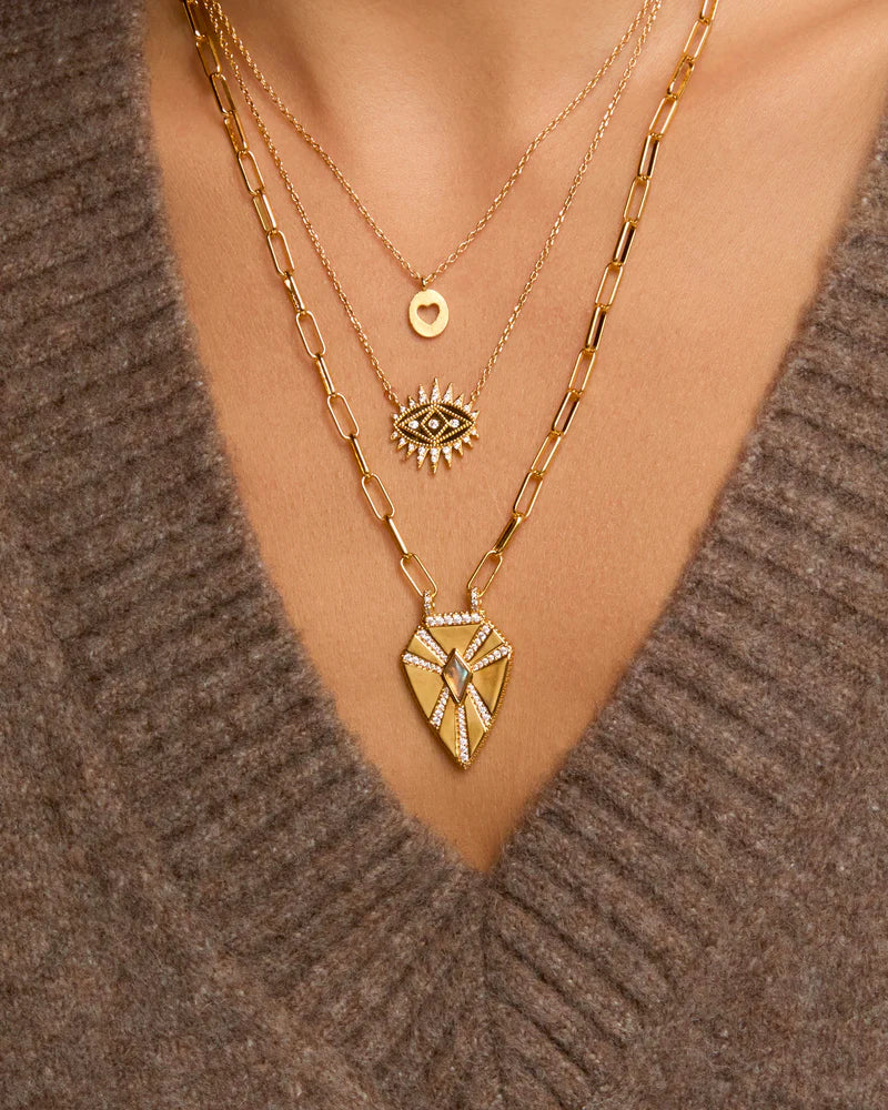 Collar Heart Lover en oro laminado