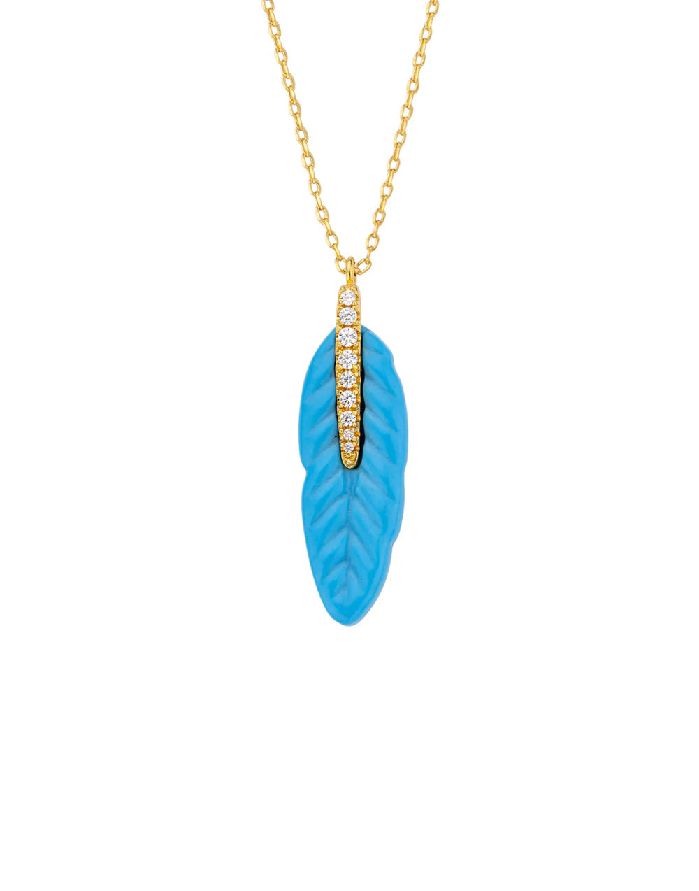 Collar Turquoise Plume de oro