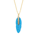 Collar Turquoise Plume de oro