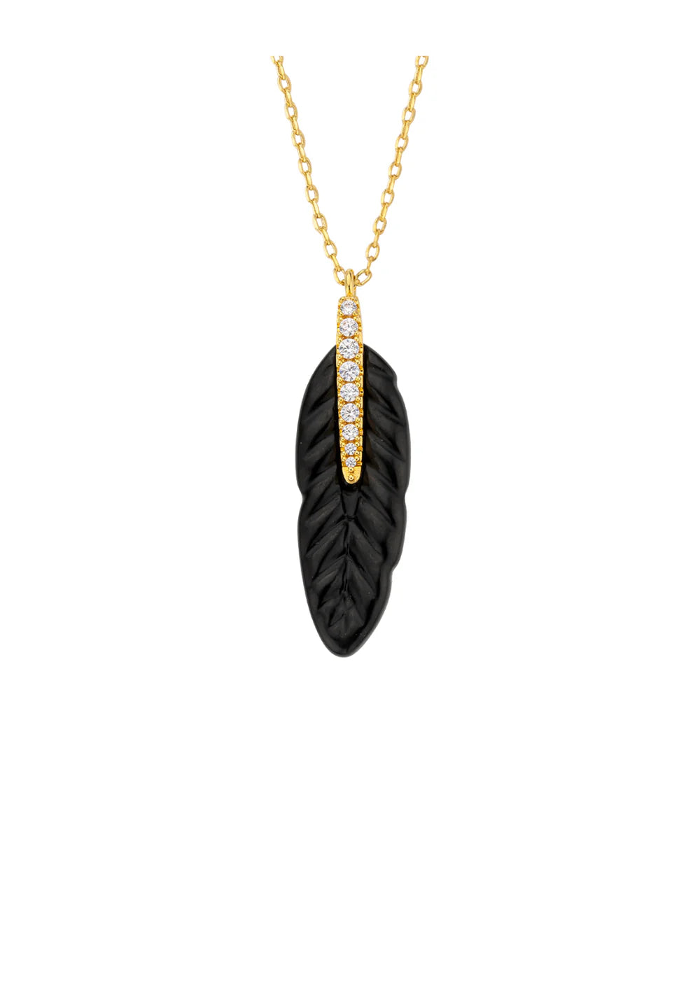 Collar Black Plume de oro
