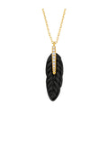 Collar Black Plume de oro