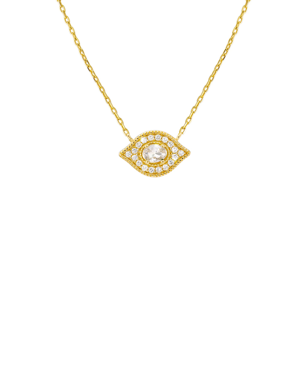 Collar White Majestic Eye de oro