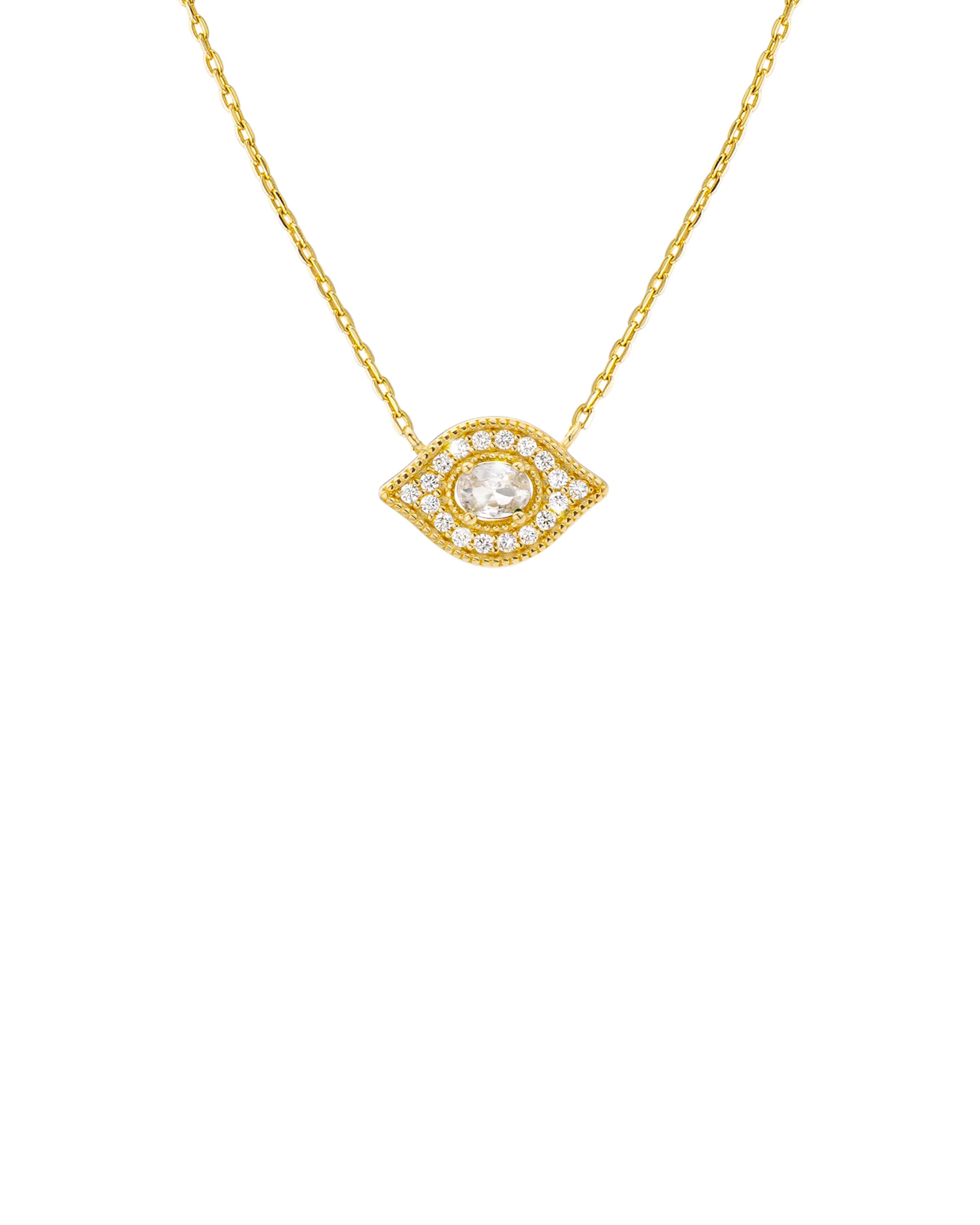Collar White Majestic Eye de oro