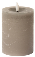 VELA LED CILÍNDRICA, RÚSTICA, COLOR GRIS 10xØ7,5cm