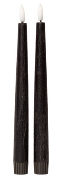 VELA LED CÓNICA, RÚSTICA, COLOR NEGRO 22xØ2,2cm