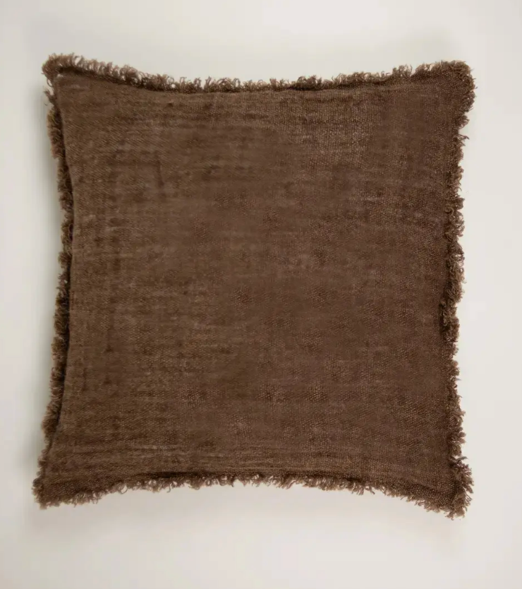FUNDA DE COJÍN MARRÓN 50 x 50 cm