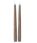 VELA LED CÓNICA, RÚSTICA, COLOR LATTE 25,5xØ2,2 cm