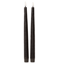 VELA LED CÓNICA, RÚSTICA, COLOR NEGRO 25,5xØ2,2 cm