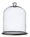 CAMPANA DE CRISTAL CON BANDEJA XL TRANSPARENTE/NEGRO