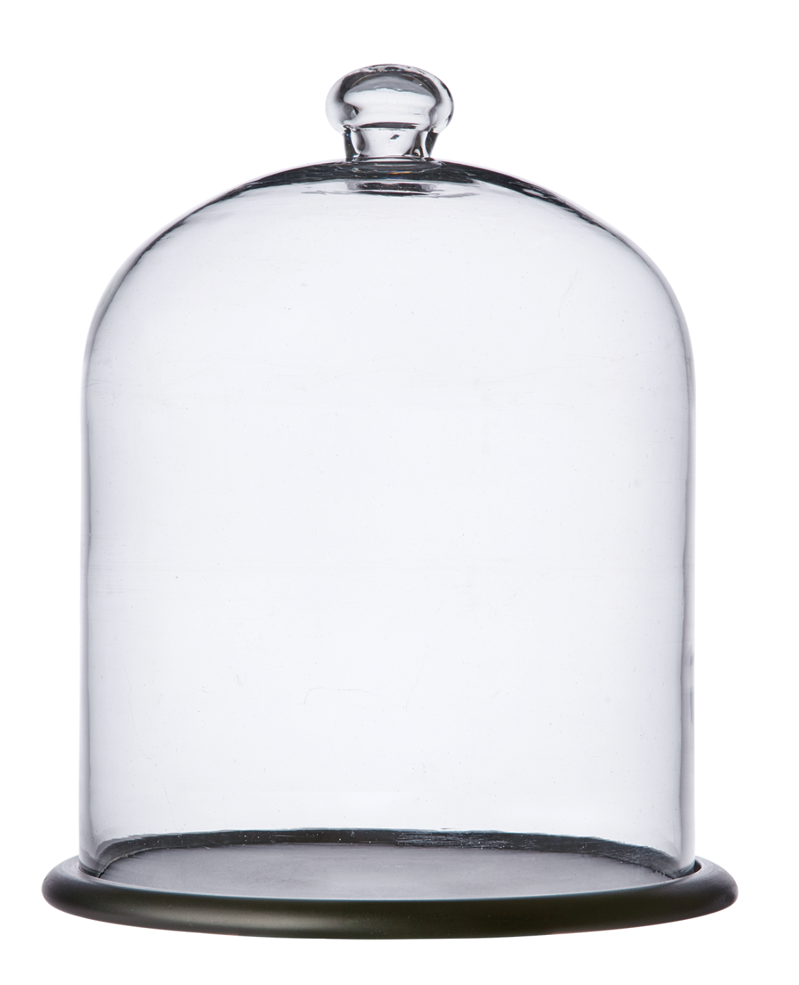 CAMPANA DE CRISTAL CON BANDEJA XL TRANSPARENTE/NEGRO