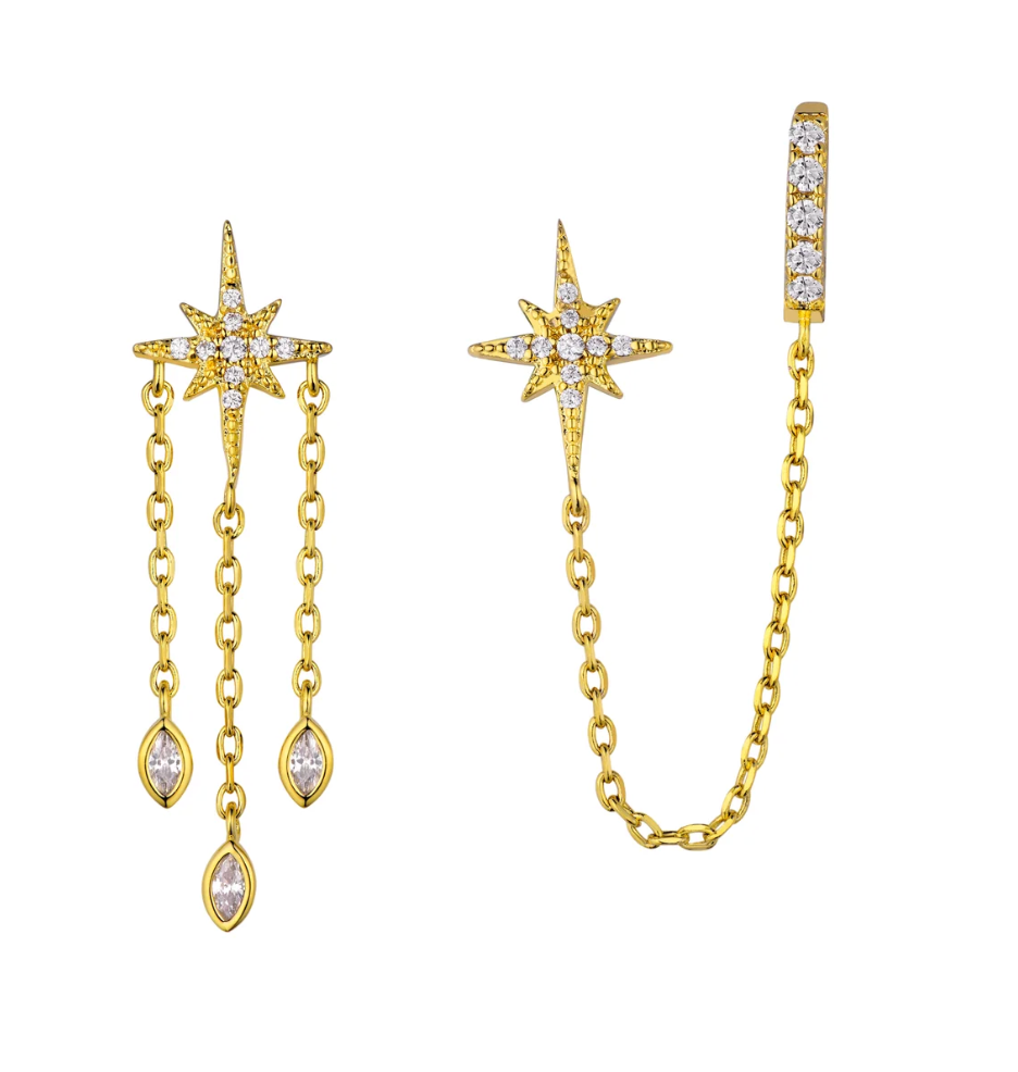 Pendientes Diwali Sky en oro laminado