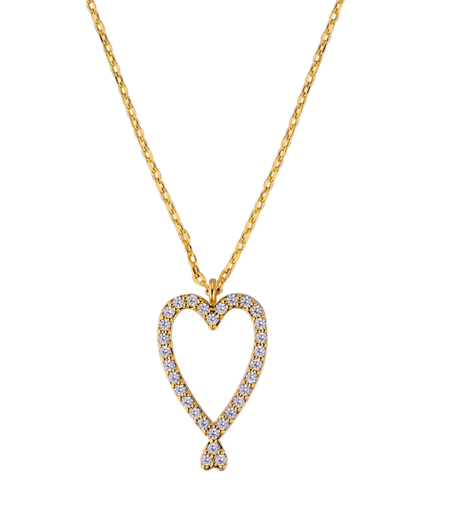 Collar Twin Hearts en oro laminado