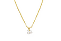 Collar White Crystal Heart en oro laminado