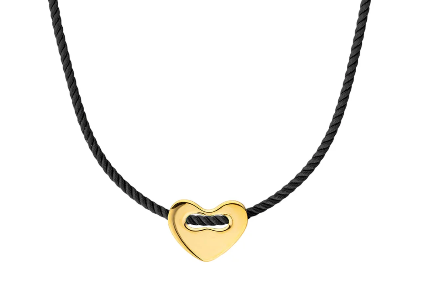 Collar Black Corazón en oro laminado