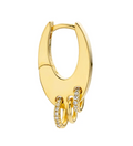 Pendiente Rock Stellar en oro laminado