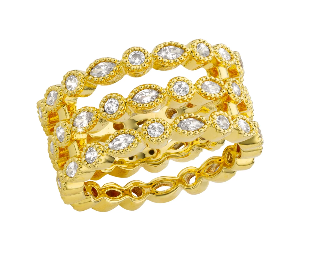 Anillo Triple Infinity en oro laminado