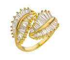 Anillo Leaves en oro laminado
