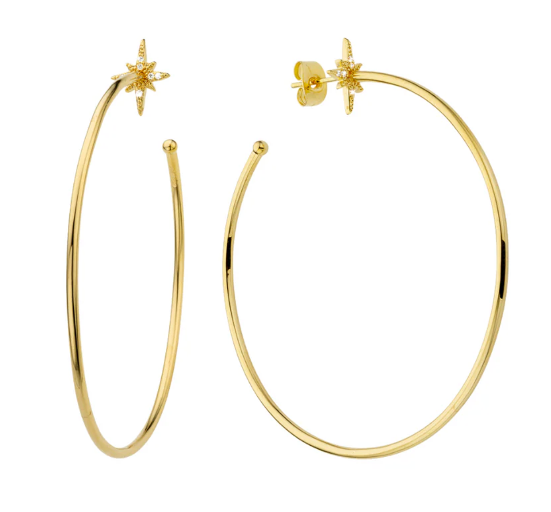 Pendientes Diwali Creola Encantadora en oro laminado