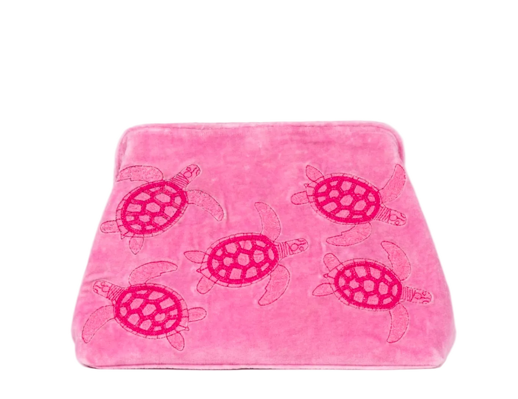 Clutch terciopelo con tortugas