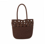 Bolso Shopper de Rafia con Flores