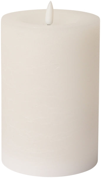 VELA LED CILÍNDRICA, RÚSTICA, COLOR BLANCO 15xØ10cm