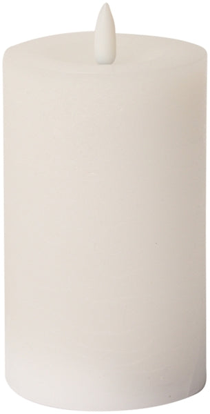 VELA LED CILÍNDRICA, RÚSTICA, COLOR BLANCO 10xØ7,5cm