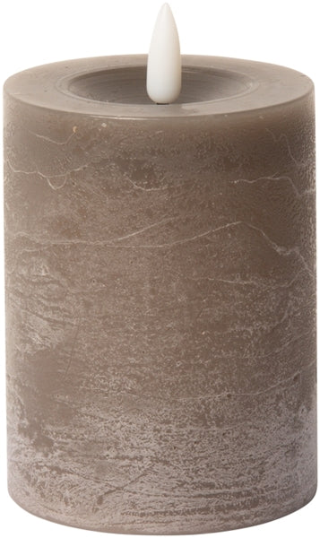 VELA LED CILÍNDRICA, RÚSTICA, COLOR LATTE 10xØ7,5cm
