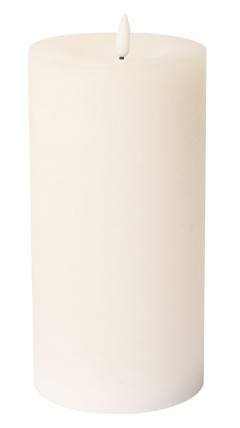 VELA LED CILÍNDRICA, RÚSTICA, COLOR BLANCO 20xØ10cm