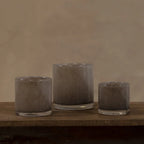 Portavela Nilla marrón gris | 8 cm