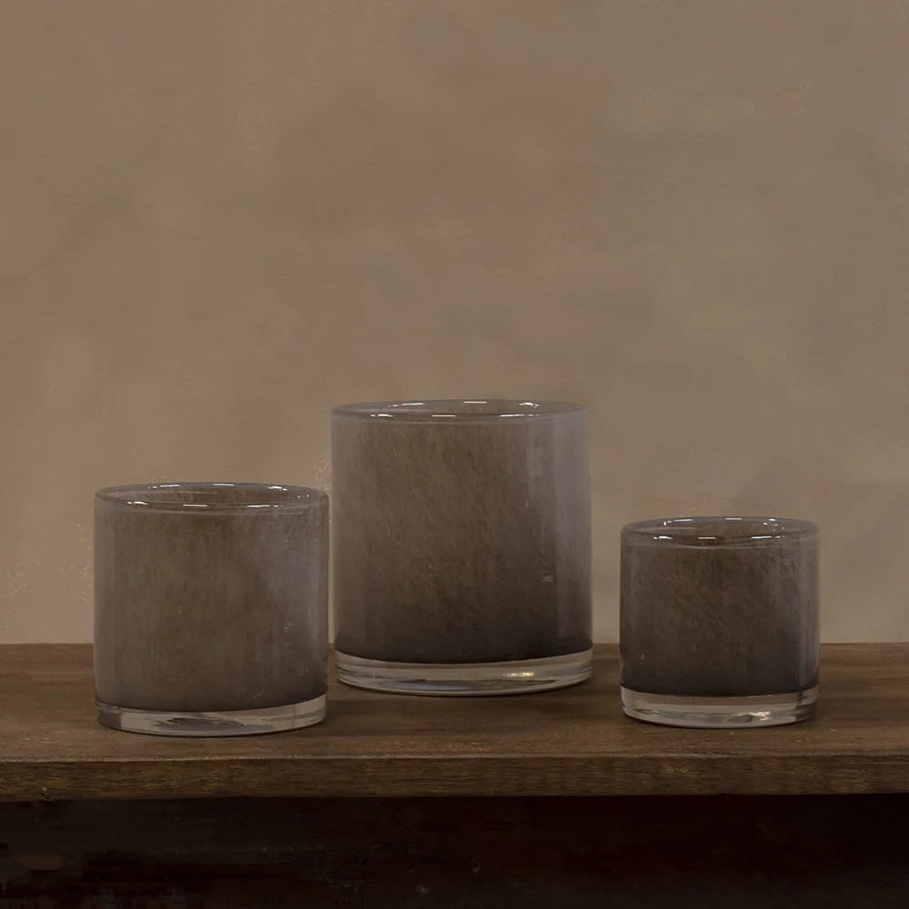 Portavela Nilla marrón gris | 8 cm