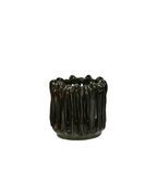 Portavelas gres verde | Ø10 × 9 cm