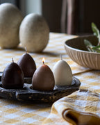 Velas huevo tonos naturales (pack de 4)