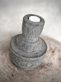 Portavelas de piedra gris lavado