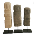 Set 3 statuette en pierre Timor