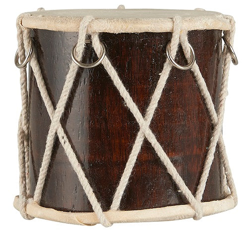 Tambor decorativo marrón oscuro