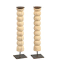 Candelabro vintage de madera blanqueada | M