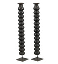 Candelabro vintage de madera marrón | L