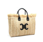 Bolso de mano y rafia
