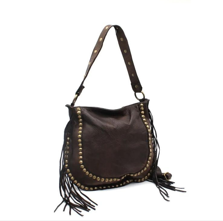 Bolso de mano de piel