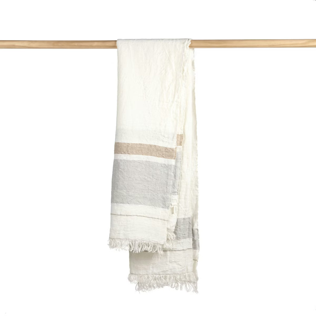 The Belgian Towel Fouta Oyster stripe | 110 x 180 cm