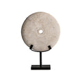 Figura decorativa en mármol crema y hierro negro