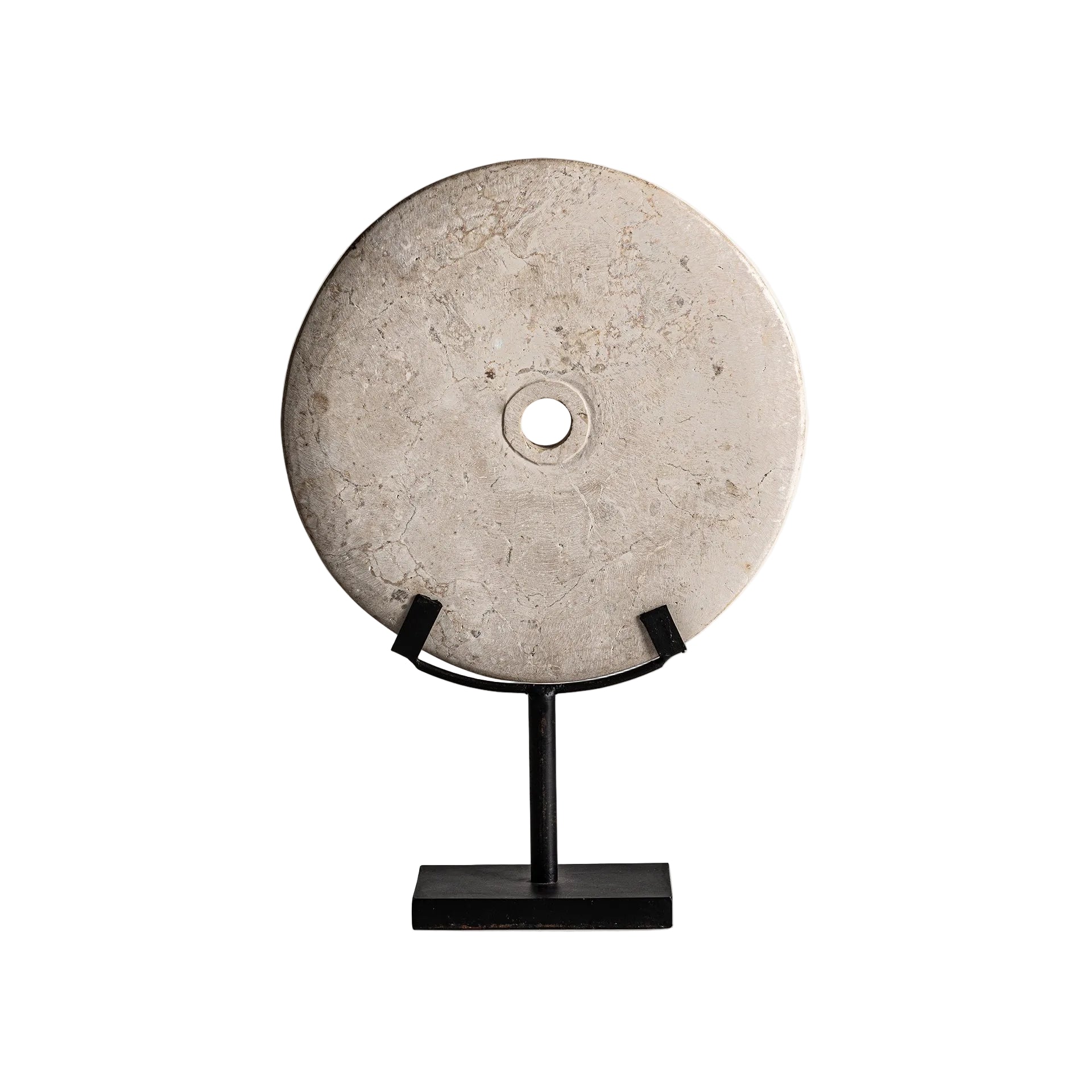 Figura decorativa en mármol crema y hierro negro