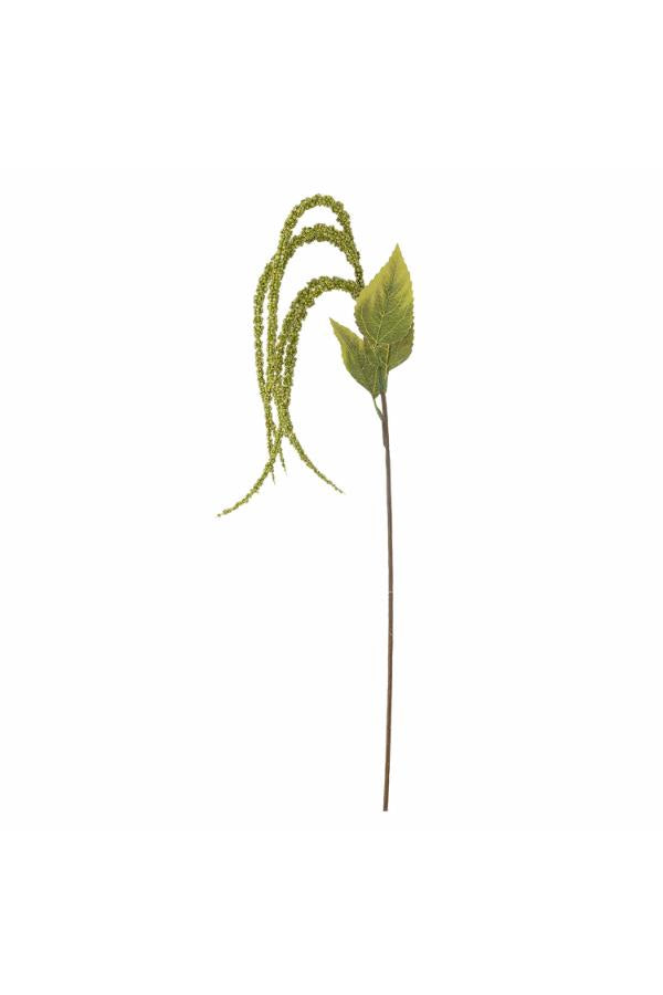 Tallo de cola de zorro, verde, flores artificiales 13 cm de diámetro x 107 cm de alto.