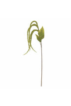 Tallo de cola de zorro, verde, flores artificiales 13 cm de diámetro x 107 cm de alto.