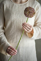 Tallo de Allium, marrón, flores artificiales D9xH70 cm