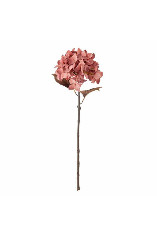 Tallo de hortensia, rosa, flores artificiales 20 cm de diámetro x 65 cm de alto BLO